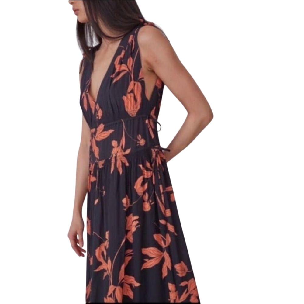 Thakoon Floral Deep V-Neck Maxi Dress Size 6 New with Tag MSRP $359